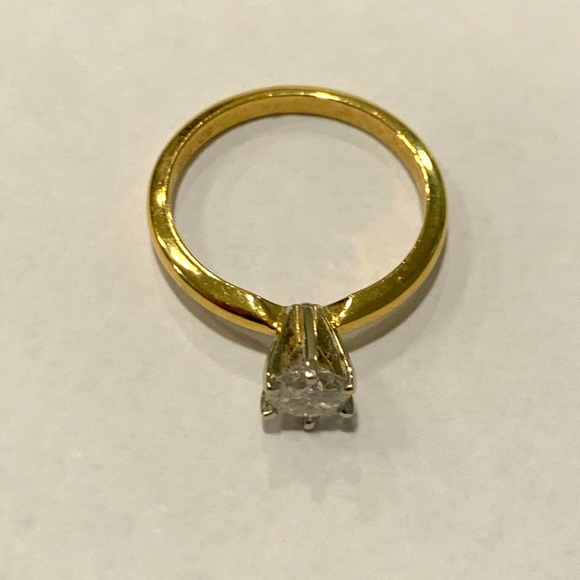 14k Yellow Gold Solitaire Diamond Ring - Picture 6 of 10